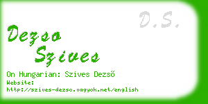 dezso szives business card