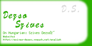 dezso szives business card